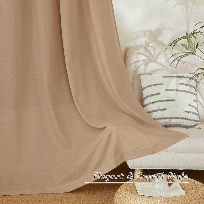 NICETOWN Rustic Linen 102 inch Long Curtains - Image 3