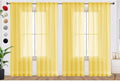 SpaceDresser Yellow Sheer Curtains 4 Panels Rod Pocket Semi-Sheer Curtain 63 by SpaceDresser