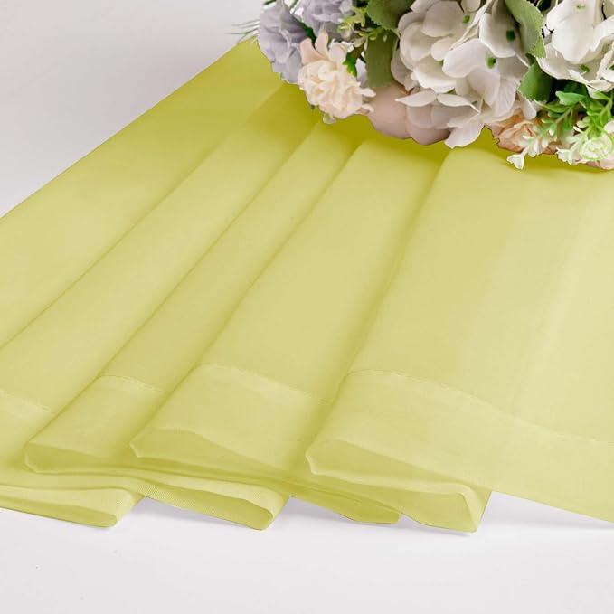 OWENIE Lemon Sheer Curtains for Bedroom Living Room 96 Inches Long 2 Panels Set - Image 7