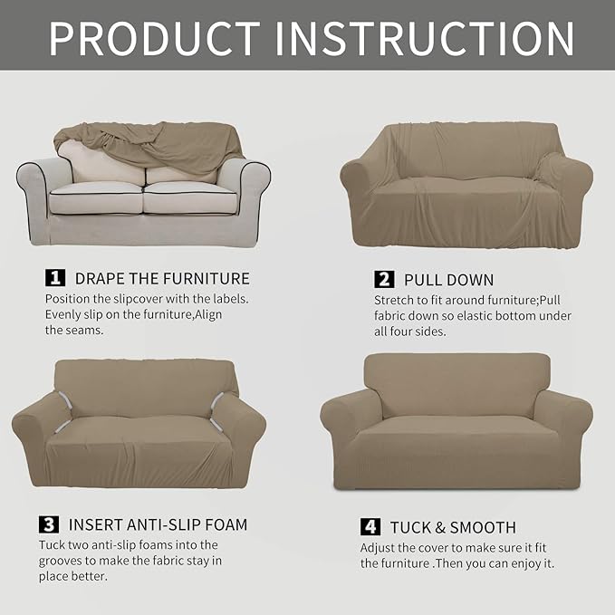 Easy-Going Stretch Sofa Slipcover 1-Piece Sofa Cover Furniture Protector Couch - Image 5