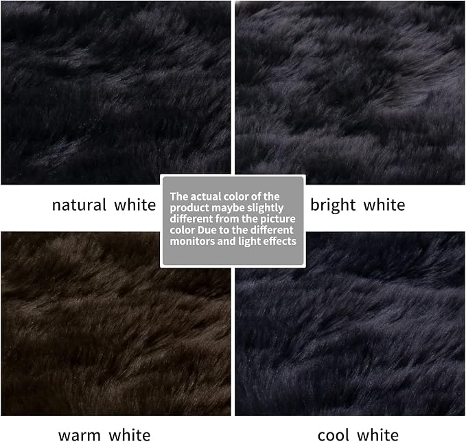 Ciicool Black Fluffy Round Fur Area Rug - Image 7