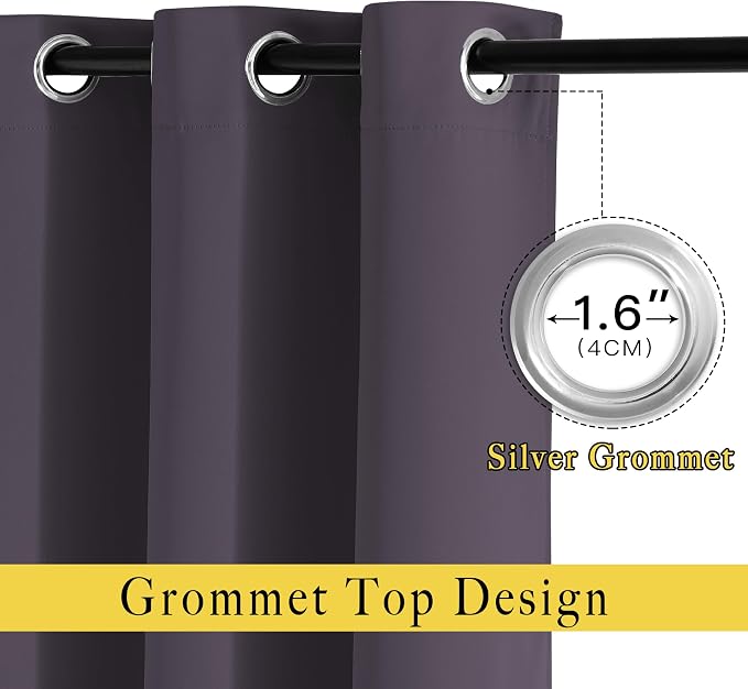 NICETOWN Greyish Purple Window Draperies and Curtains - Image 2