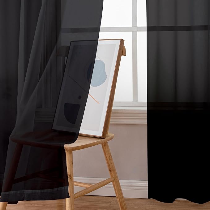 Aiyufeng 2 Panels Extra Long Sheer Window Curtains 120 Inches Length, Elegant - Image 6