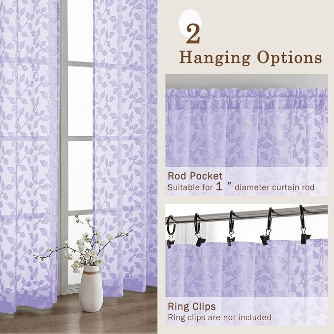 Chyhomenyc Light Purple Sheer Valances - Image 6