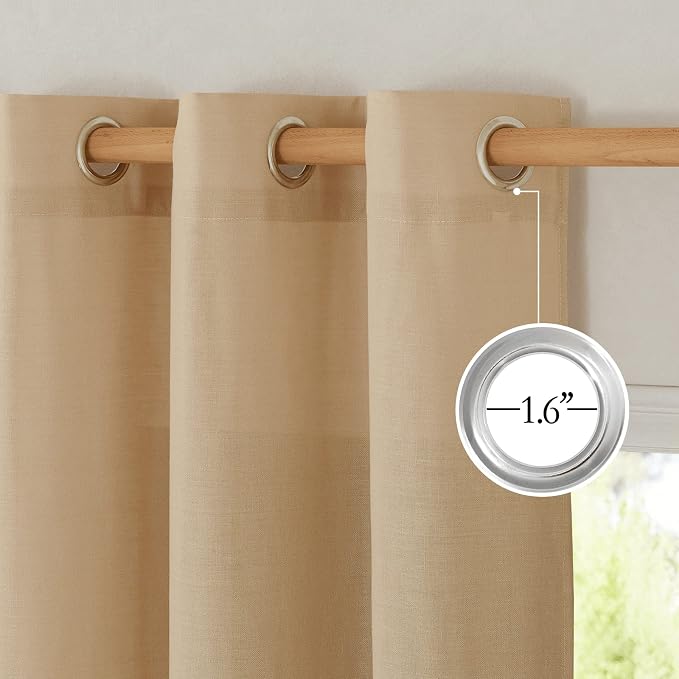 NICETOWN Rustic Linen 144 inch Long Curtains - Image 2