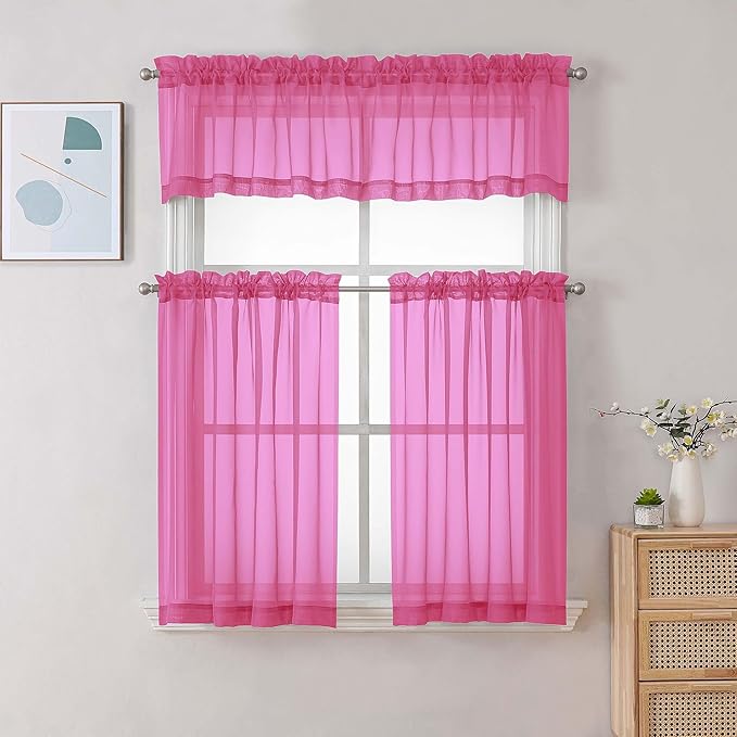 Chyhomenyc Sheer Valances for Windows, Light Filtering Small Window Curtains - Image 2