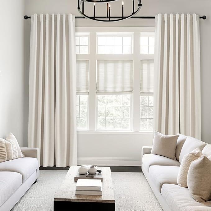 Topfinel 80 Inch Long Linen Blackout Curtains 2 Panels Set - Image 3
