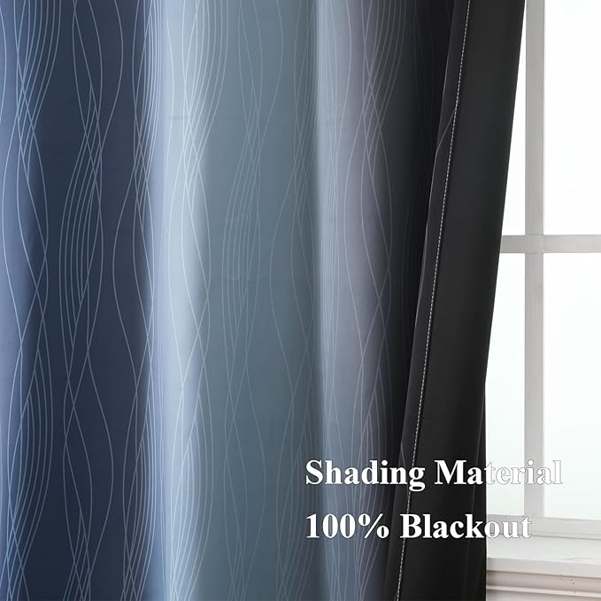 Estelar Textiler Black and Navy Blue Blackout Curtains - Image 5