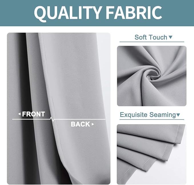 ChrisDowa Blackout Curtains 102 Inches Long 2 Panels Set - Image 4