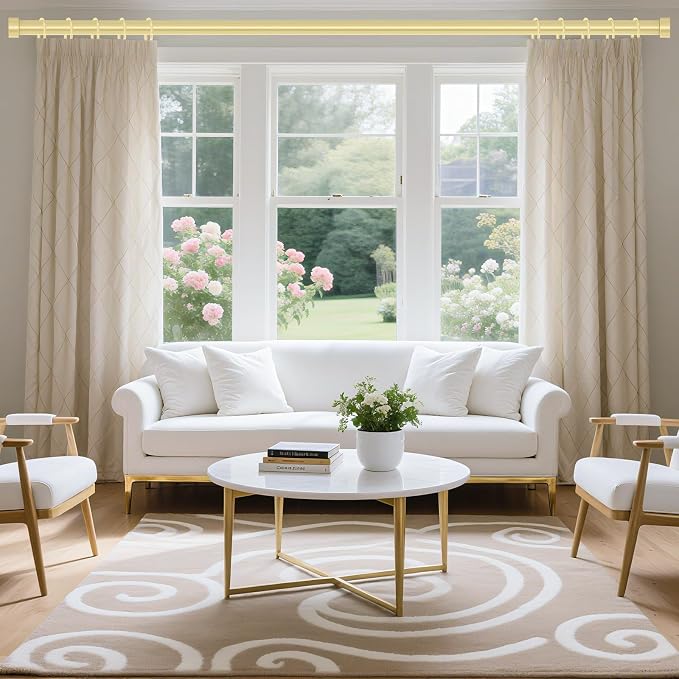 VOIIY 2 Pack Gold Curtain Rods for Windows 28 to 48 Inch, Size:30''-60'' - Image 8