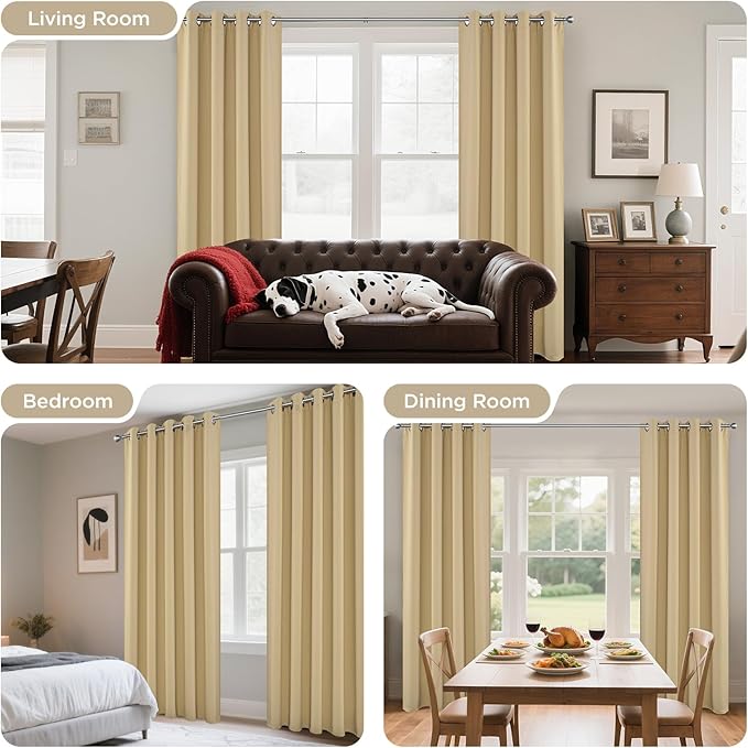 Joydeco Blackout Curtains 72 Inch Length 2 Panels Set, Thermal Insulated Long - Image 6