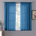 Tollpiz Short Sheer Curtains Linen Textured Bedroom Curtain Sheers Light by Tollpiz