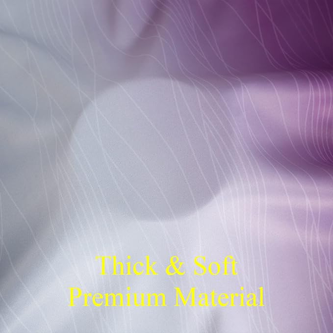 Purple and Grey Blackout Curtains 45 Inches Long, Ombre and Wavy Line Pattern - Image 8
