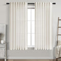 Cream Linen Curtains 67 Inch Length by Nanspring