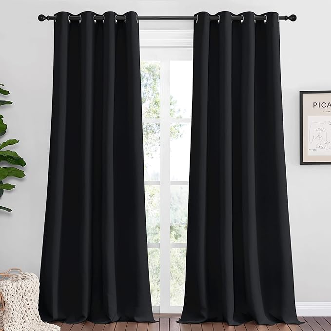 NICETOWN Bedroom Blackout Curtains Panels, 1 Pair, 52 inches by 92 Inch by NICETOWN