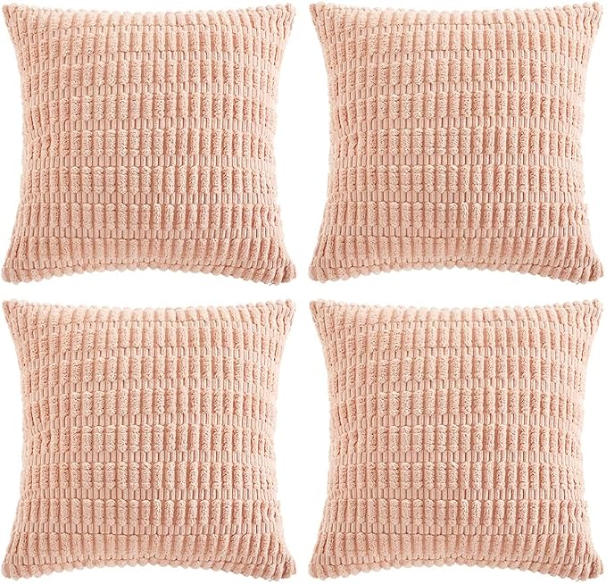 Fancy Homi 4 Packs Boho Pink Decorative Throw Pillow Covers 14x14 Inch by Fancy+Homi