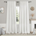 Nanspring Solid Off White Curtains 96 Inches Long 2 Panels Back Tab Sheer Linen by Nanspring