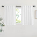 NICETOWN White Semi Sheer Kitchen Curtains 30 inch Length, Rod Pocket & Back by NICETOWN