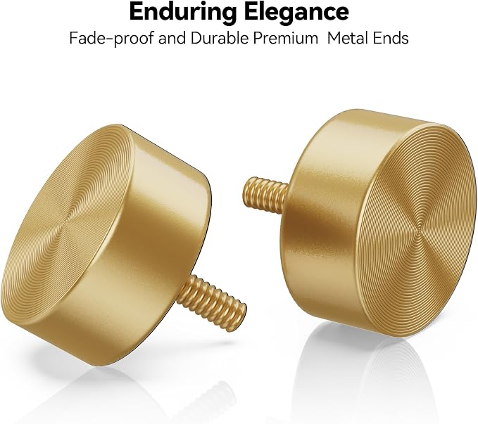 YaFex 2 Pack Heavy Duty Curtain Rods 32-60 Inch, 1 Inch Adjustable Gold Curtain - Image 3
