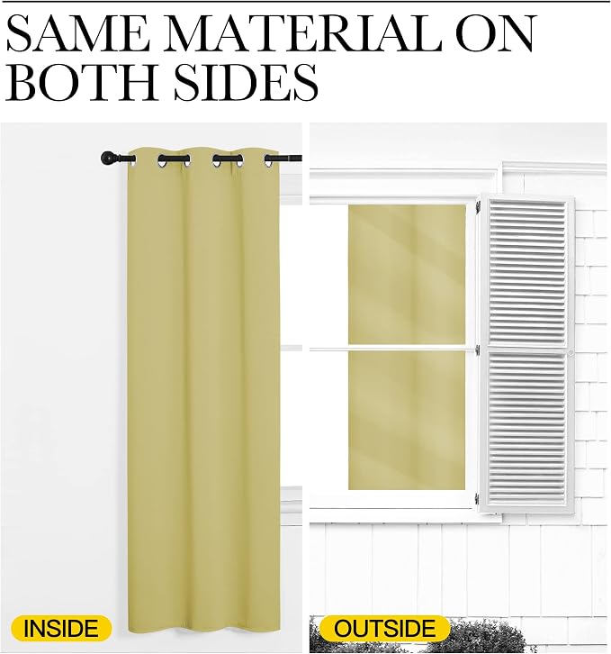 NICETOWN Kitchen Blackout Short Curtain Panels - Image 5