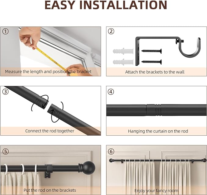 SMODBRODRE Curtain Rods for Window 32 to 62 - Image 4