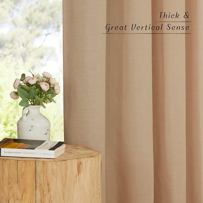 NICETOWN Rustic Linen 144 inch Long Curtains - Image 5