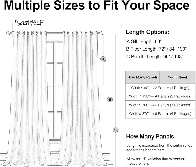 Topfinel 90 inch Long Linen Blackout Curtains 2 Panels - Image 8