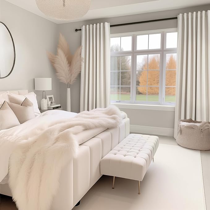 Topfinel Cream Linen Blackout Curtains 84 Inch Long - Image 7