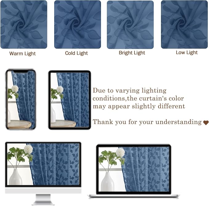 Chyhomenyc Dusty Blue Sheer Valances - Image 5