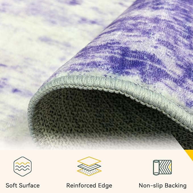 Washable Area Rugs 8'x10' Non-Slip Modern Abstract Soft - Image 4