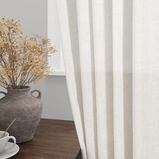 Nanspring 30 Inch Long Cream Curtains - Image 5