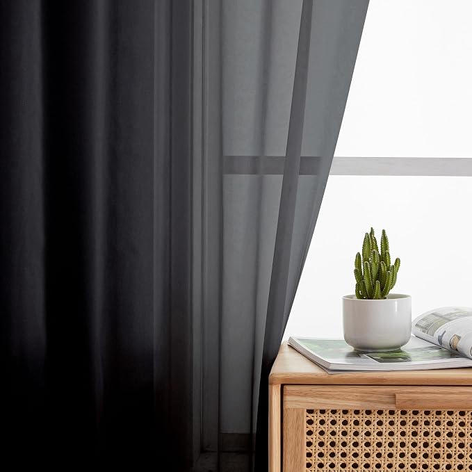 Aiyufeng 2 Panels Extra Long Sheer Window Curtains 120 Inches Length, Elegant - Image 4