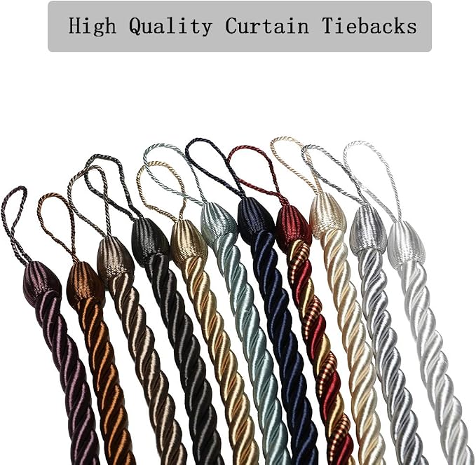 BEL AVENIR Curtain Rope Tiebacks, Drapery Rope Holdbacks - Image 5