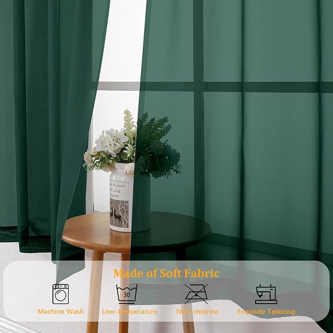 Gwine Hunter Green Sheer Curtains - Image 7