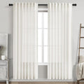 Nanspring Beige White Linen Curtains by Nanspring