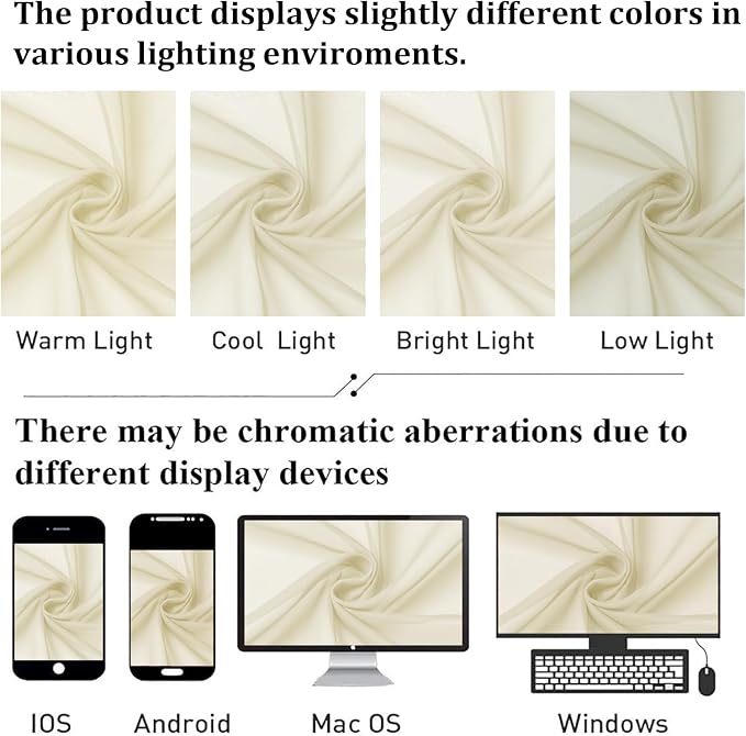Lecloud Cream Sheer Curtains 84 Inches Long 2 Panels Set, Elegant Light - Image 4