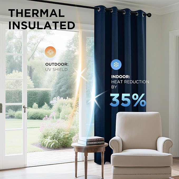 Joydeco Blackout Curtains 95 Inch Length 2 Panels Set, Thermal Insulated Long - Image 4