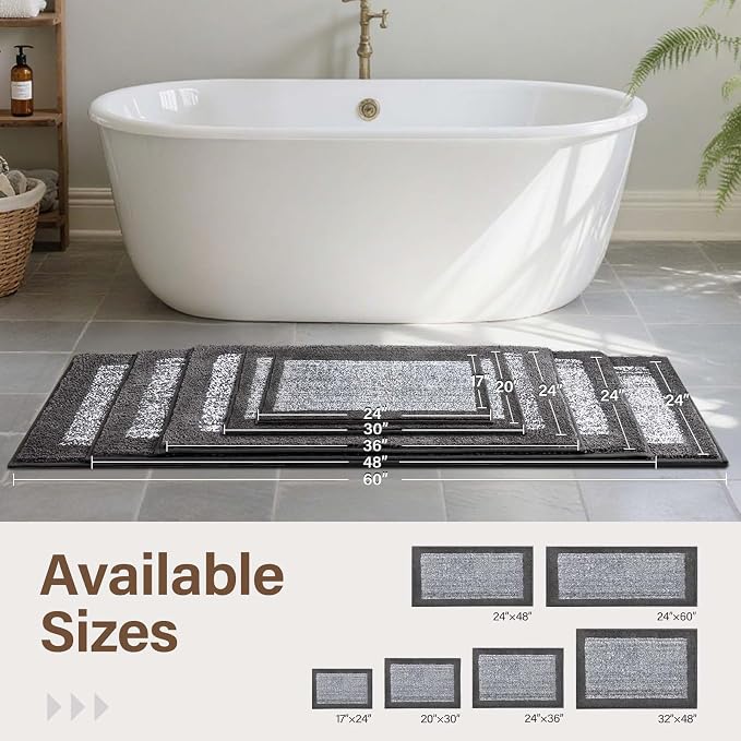 48x32 Large Bathroom Rugs Washable Non Slip, Soft Absorbent Quick Dry Mats - Image 8