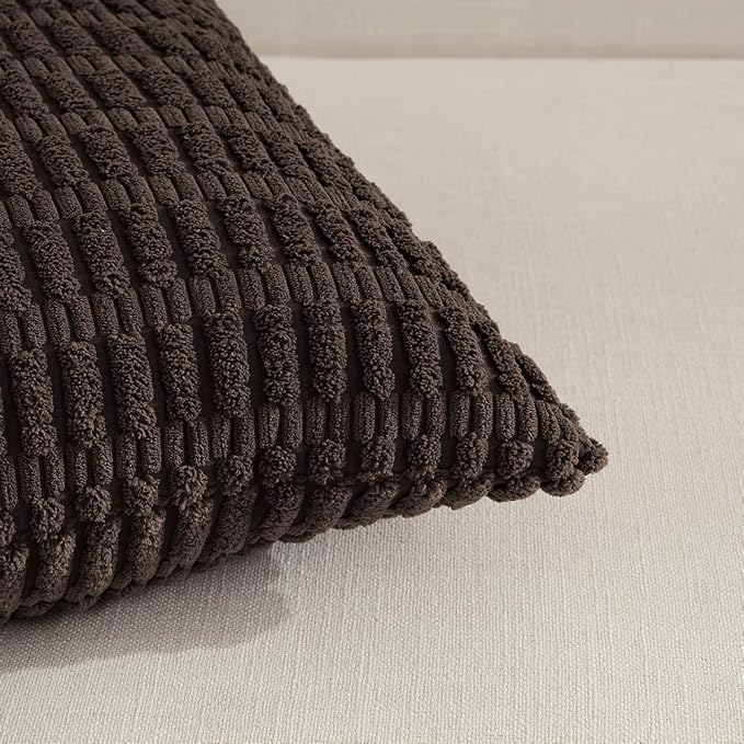 Fancy Homi 4 Packs Boho Dark Brown Decorative Throw Pillow Covers 14x24 Inch - Image 3