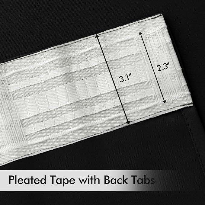 MIULEE Back Tab Blackout Curtains 105 Inch Long 2 Panels Set - Image 4