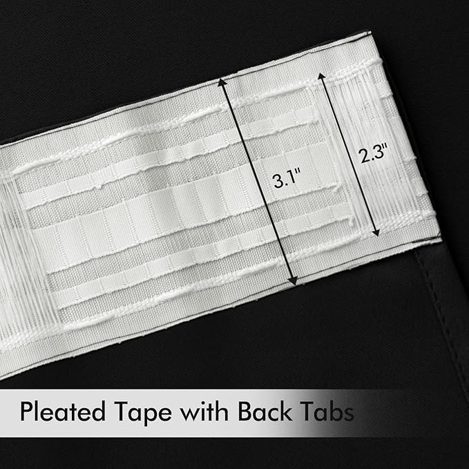 MIULEE Back Tab Blackout Curtains 102 Inch Long 2 Panels Set - Image 4