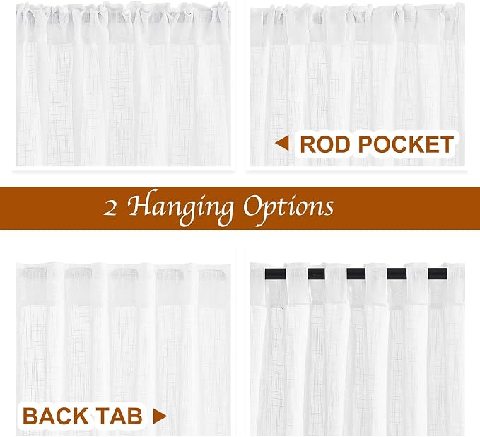 NICETOWN White Sheer 102 inch Curtains - Image 3