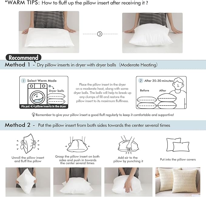 MIULEE Pillow Insert 16x36 Inch, Decorative Rectangle Throw Pillow Inserts - Image 6