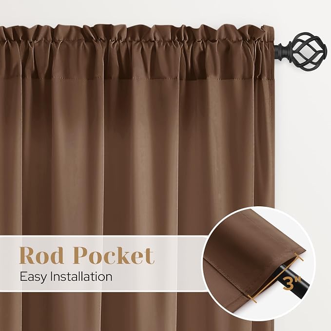 HOMEIDEAS Non-See-Through Brown Privacy Sheer Kitchen Curtains, 30 X 36 Inches - Image 6