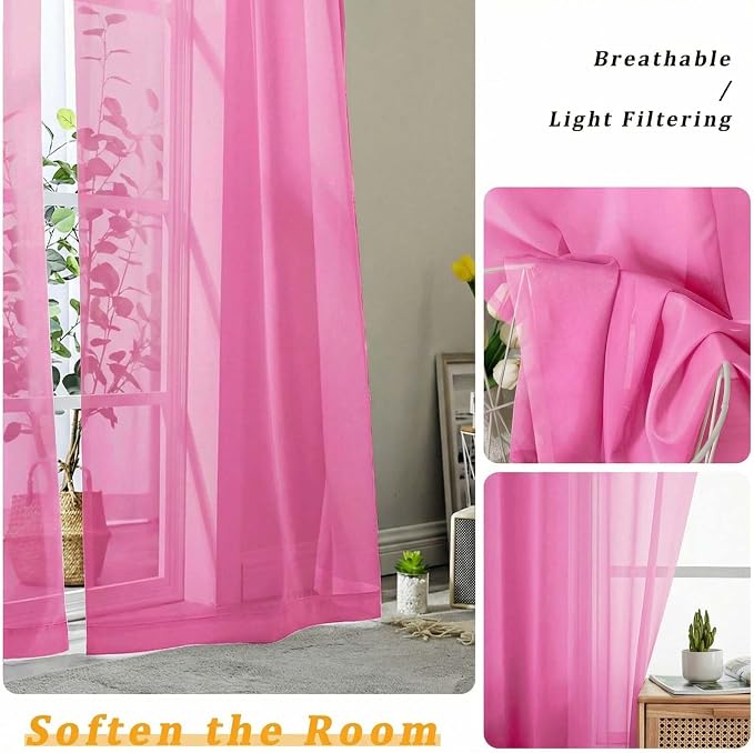 Gwine Short Kitchen Sheer Curtains 36 Inch Length - Image 5