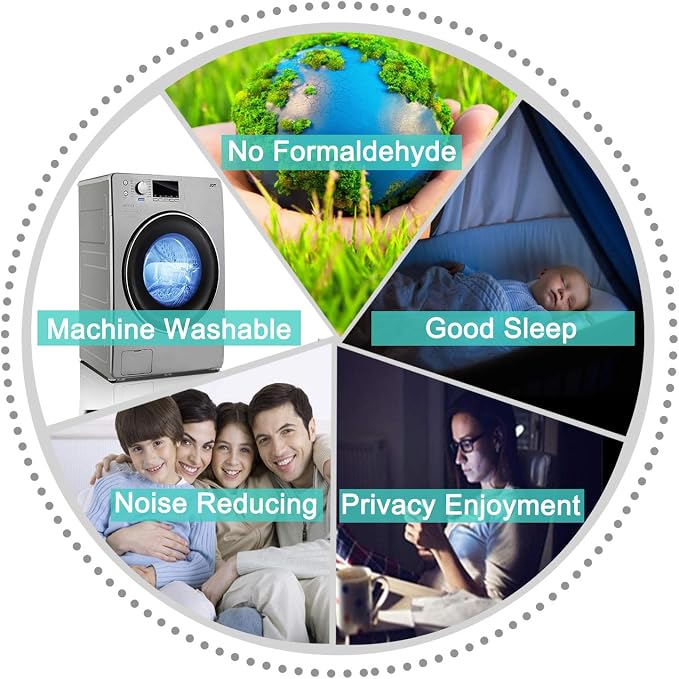 Yakamok 36 Inch Room Darkening Curtains, Light Beige, 2 Panels - Image 8