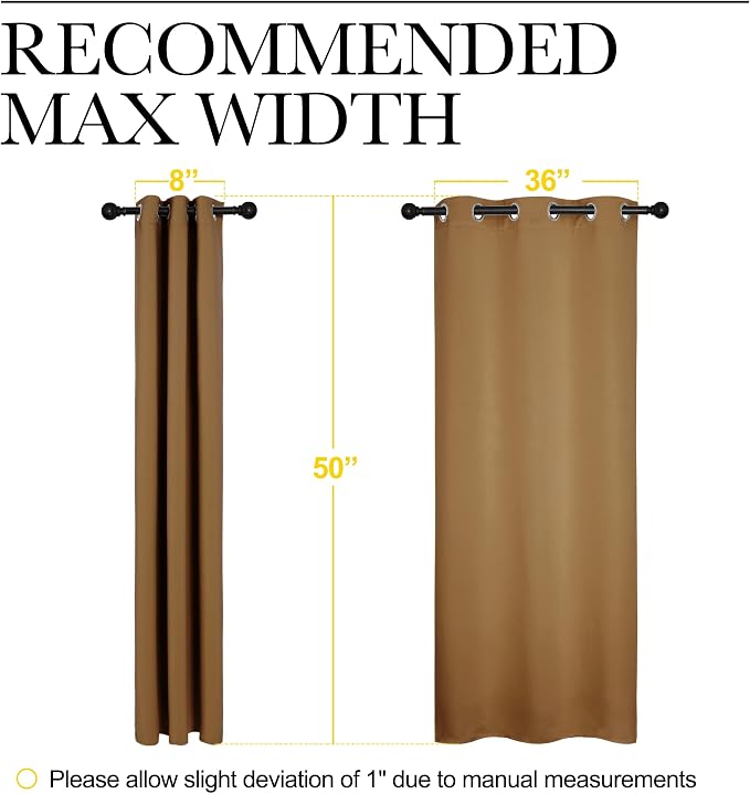 NICETOWN Sleek Blackout Curtains 50 inches Length - Image 7