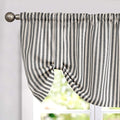 jinchan Tie Up Linen Textured Striped Tie Curtain by JINCHAN