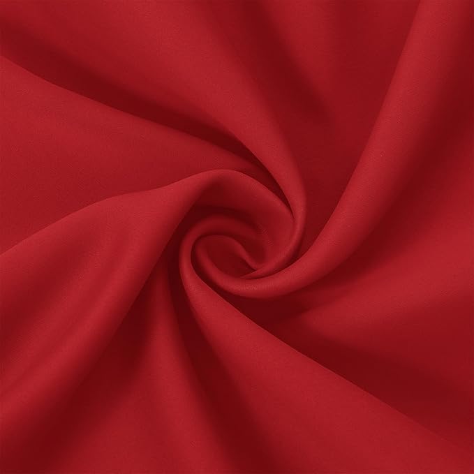 LEMOMO Blackout Curtains 66 x 84 inch/Bright Red Curtains Set of 2 - Image 5