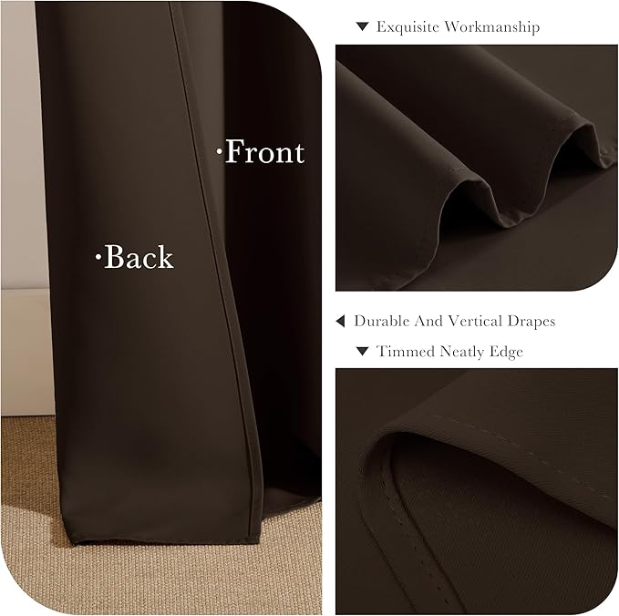 PONY DANCE Brown Blackout Curtains 2 Panels - Image 6